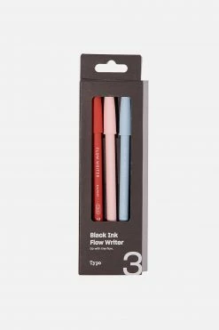 Typo Black Ink Flow Writer Pen 3Pk