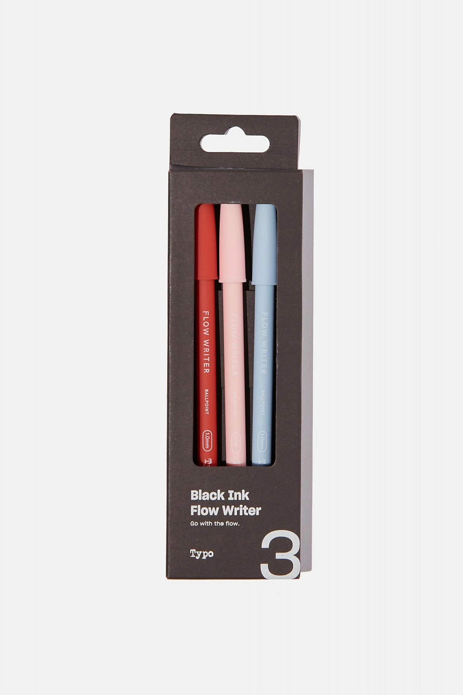 Typo Black Ink Flow Writer Pen 3Pk 1 Typo Black Ink Flow Writer Pen 3Pk