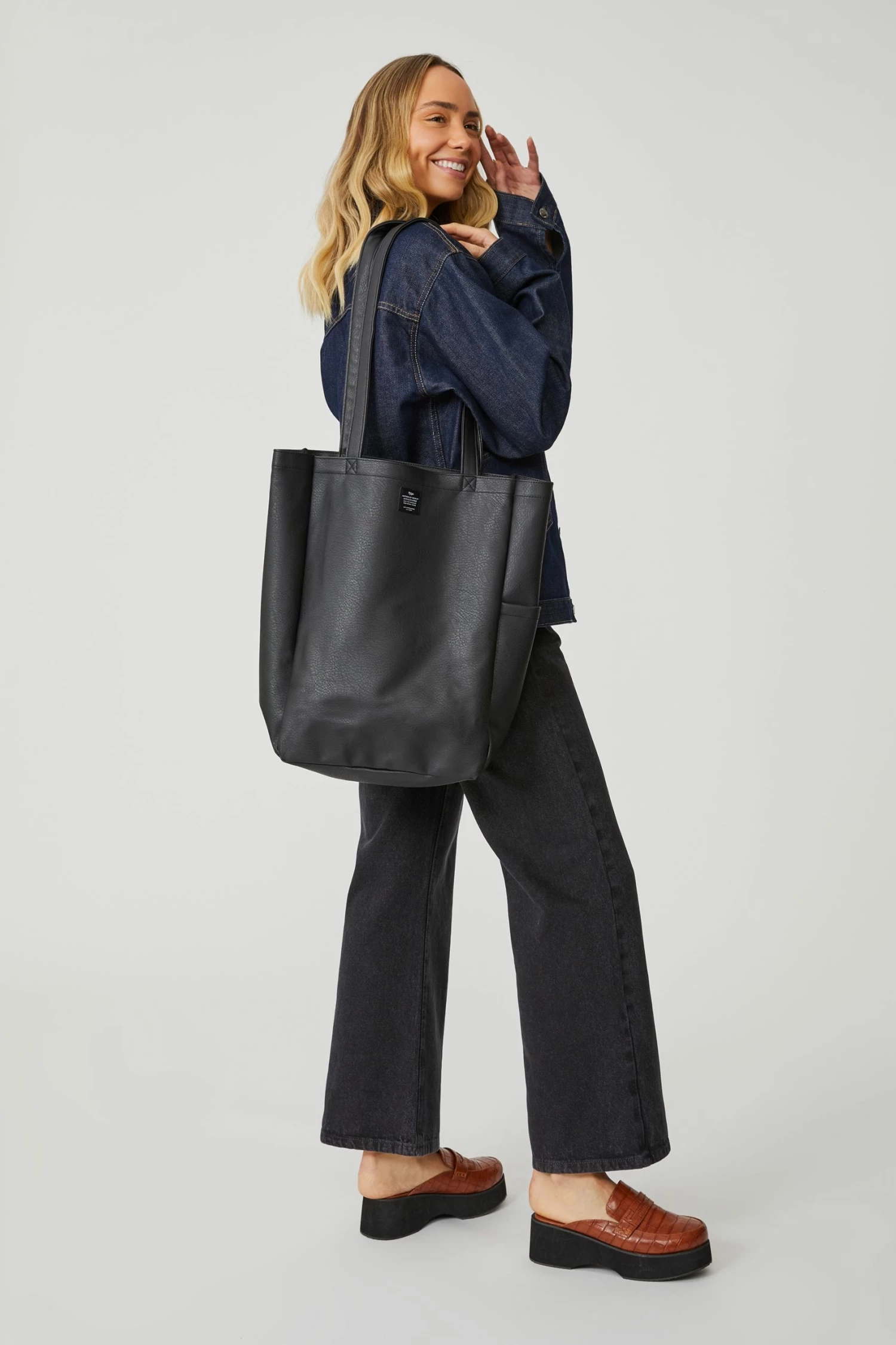 Typo PU Art Tote Bag 2 Typo PU Art Tote Bag - Image 2